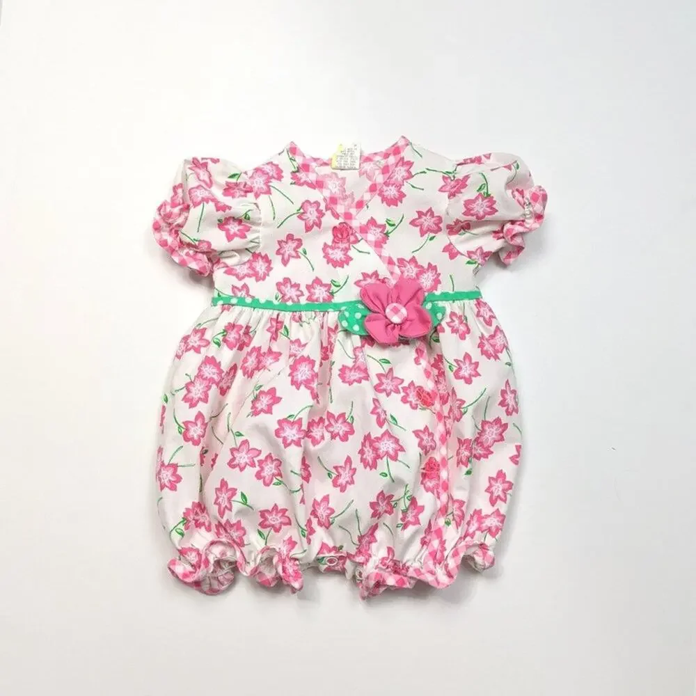 Vintage Floral Bubble Romper Sz 6-9m